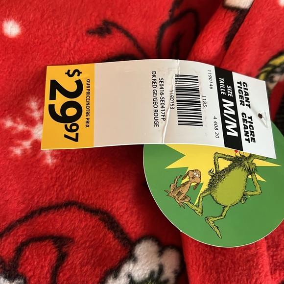 BNWT Grinch one piece pj’s Size M - Picture 2 of 2